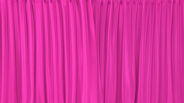 Stage or window textured pink curtains realistic 3D animation, chroma key and alpha matte are included