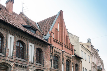 antique building view in Old Town Vilnius, Lithuanian