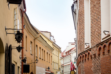 Fototapeta na wymiar antique building view in Old Town Vilnius, Lithuanian