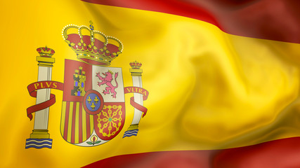 Fototapeta premium Waiving flag of Spain