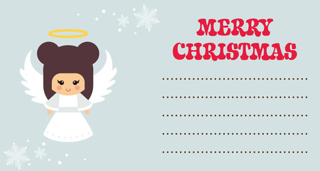 cartoon angel christmas card