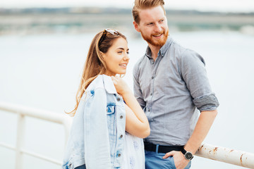 Beautiful couple outdoors