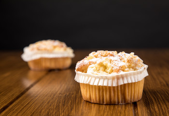 muffin on a wooden background