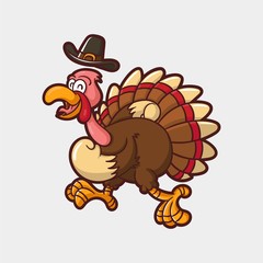 Turkey Cartoon Style for Thanksgiving Event
