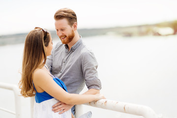 Beautiful couple outdoors