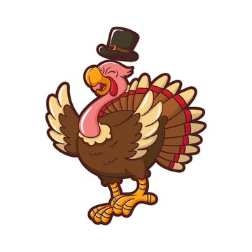 Turkey Cartoon Style for Thanksgiving Event