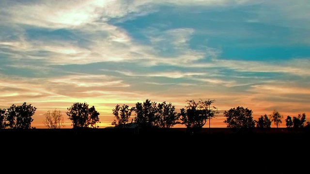 Still shot of the sunset along the horizon in Palm Desert, Palm Springs