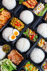 Variety Thai Meal Boxes. © Piyachok Thawornmat