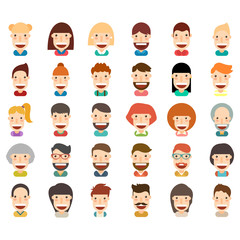 happy people vector icon set