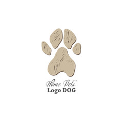 Paw logotype, isolated on white background. Vector illustration
