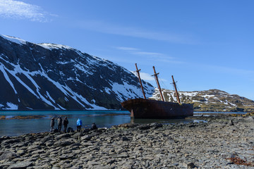 Bayard wreck in Ocean harbour on South Georgia