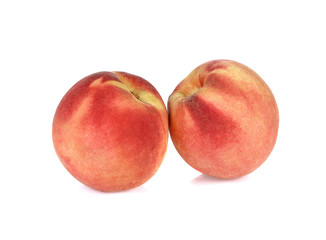 Ripe peach fruit isolated on white background