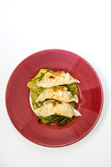 Chinese food Fried dumplings on plate