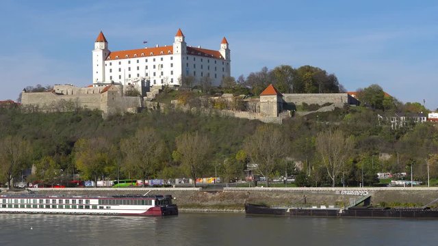 Stary Hrad - ancient castle in Bratislava. Bratislava is occupying both banks of the River Danube and River Morava. Bratislava borders two states, Austria and Hungary.