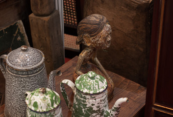 ol retro kettle jug vintage teapot made from metal traditional antique kitchen