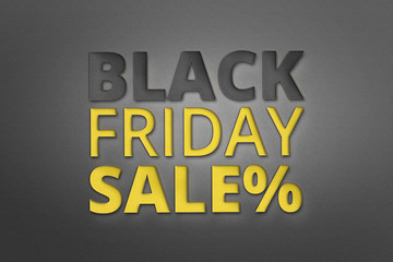 Black Friday sale inscription design template on paper background. banner for shops, web.