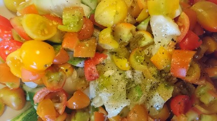 Sala of tomatoes and cucumber