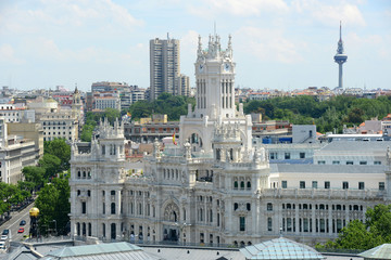 Fototapeta na wymiar Palace of Communication (Palacio de Comunicaciones) in downtown Madrid, Spain.