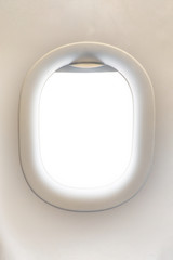 close-up on airplane window