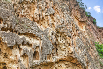 Slopes of the canyon near the Devil's Bridge. Armenia. Near Tatev
