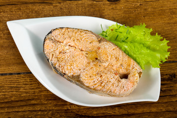 Steamed salmon