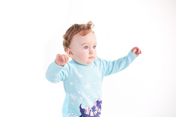 Portrait of a child emotion on a clean background