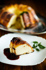 appetizing sweet cottage cheese casserole