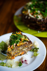 liver pie layer cake stuffed with carrots