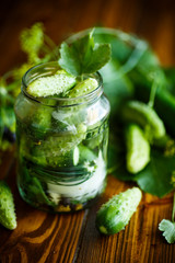 pickled cucumbers with herbs and spices