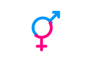 Man and Woman Gender Symbols in Pink and Blue