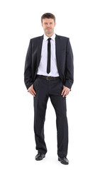 in full growth .successful handsome businessman