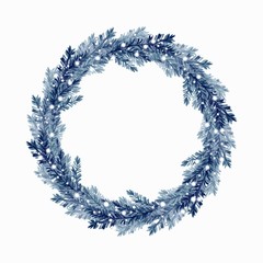 Watercolor illustreation. Christmas fir tree wreath 4 © Gribanessa