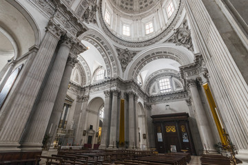 Fototapeta premium Altar inside the Duomo Nuovo or New Cathedral, largest Roman Catholic church in Brescia, Italy