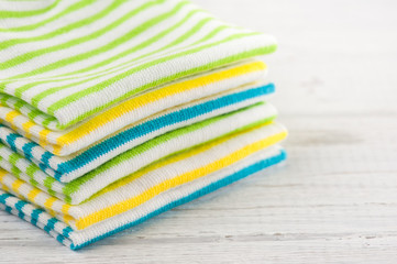 Fototapeta na wymiar Colorful striped socks on white
