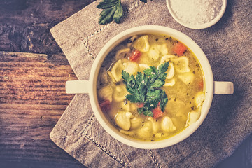 Chicken soup with noodles
