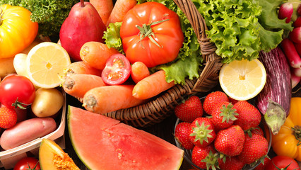 Fototapeta na wymiar assorted fruit and vegetable