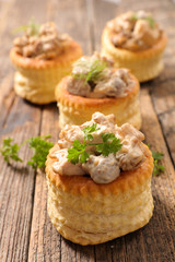 puff pastry stuffed with chicken and cream