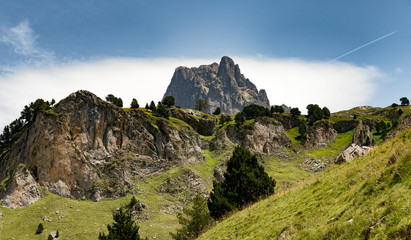 View of mountain the Pic du Midi d'Ossau in the French Pyrenees
