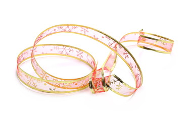 Pink ribbon isolated on white background