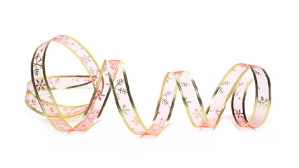 Pink ribbon isolated on white background