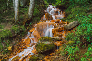 Red rocks waterfall in Latvia, Vaive. 2014