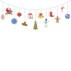 Suspended Christmas symbols