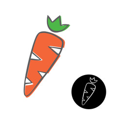 Carrot icon doodle style. Carrot vector icon. Carrot icon isolated on white background.