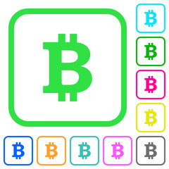 Fototapeta premium Bitcoin sign vivid colored flat icons icons