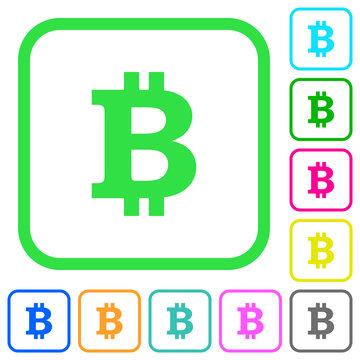 Bitcoin sign vivid colored flat icons icons
