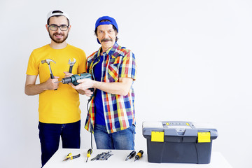 Fototapeta premium Guy with repair rools