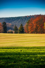 Beautiful autumn landscape in the Czech countryside