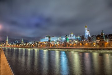 Fototapeta na wymiar Stunning night view of Kremlin in the winter, Moscow, Russia