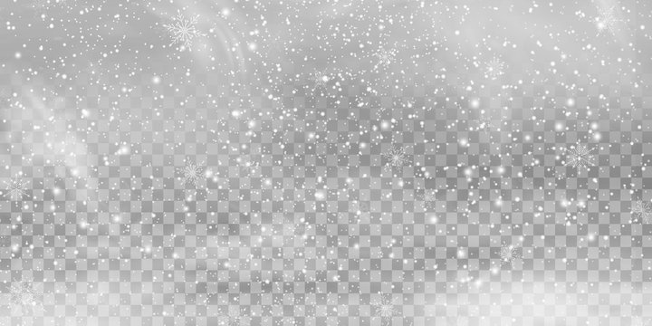 Falling Christmas Shining transparent beautiful, little snow isolated on transparent background. Snow flakes, snow background. heavy snowfall, snowflakes in different shapes and forms.