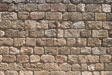 The old stone castle wall background. Castle of Loarre,Aragon, Spain